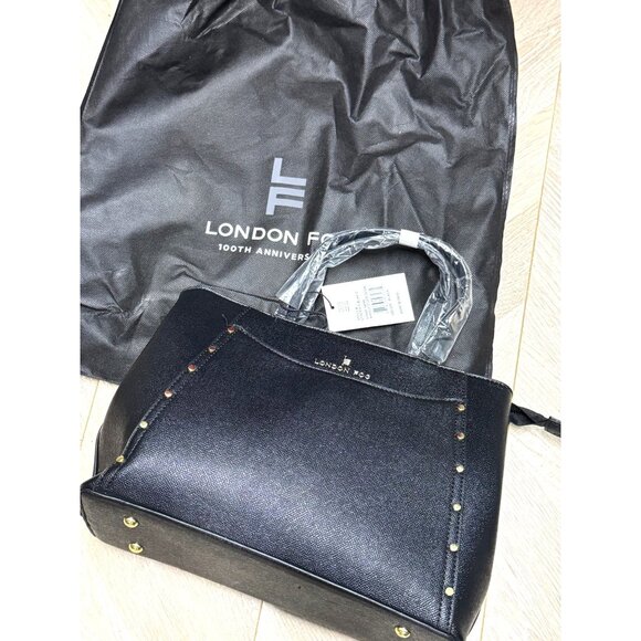 London Fog 100th Anniversary Black Saffiano‎ Tote Bag  NWT & NWB - Picture 5 of 10